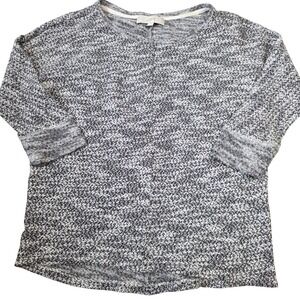 LOFT Marled Knit Pullover Sweater 3/4 Sleeve Crew Neck Women's Size M